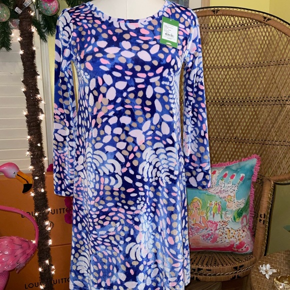Lilly Pulitzer Olive Velour Dress Sparkling Grotto Size XXS ,XS - Picture 14 of 16